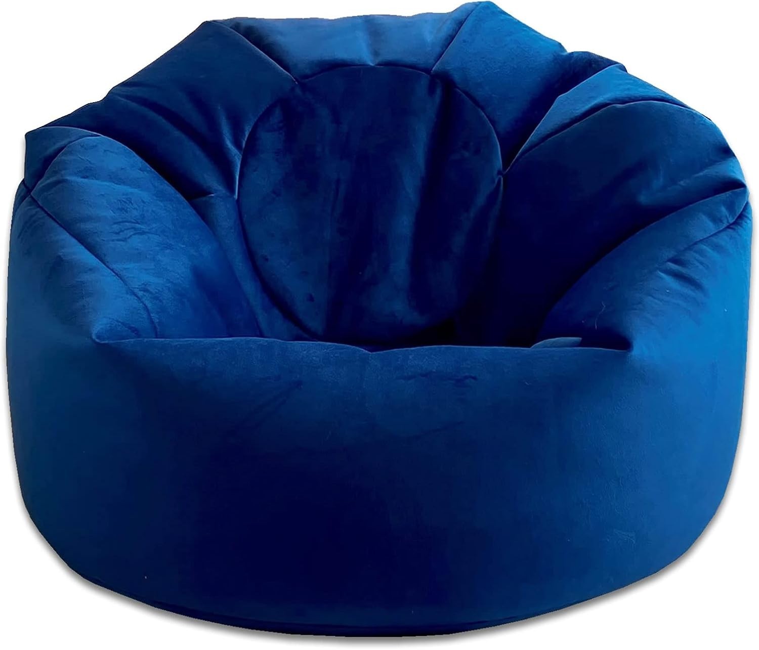 Plush Velvet Beanbag Chair Large Soft Lounger Indoor Floor Seating Marine Blue