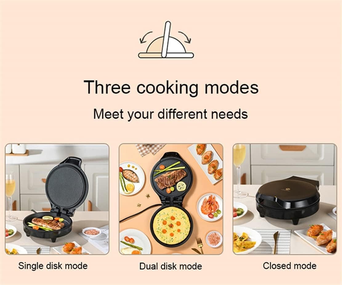 Electric Double-Sided Crepe Maker Pan NonStick Pancake Griddle Fast Even Heating