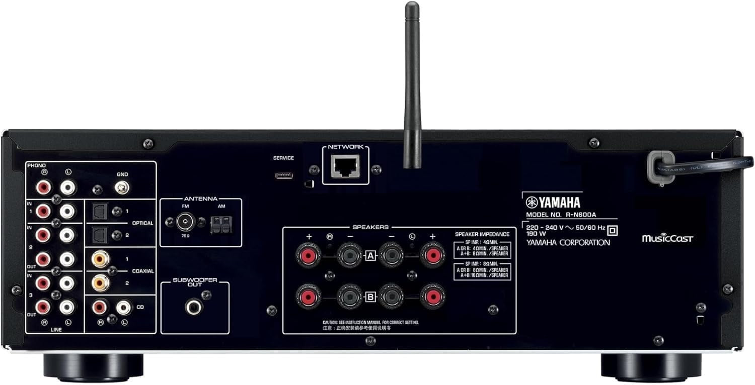 Network Receiver Yamaha RN600A MusicCast Wi-Fi Bluetooth AirPlay2 Streaming Amp
