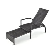 Rattan Patio Sun Lounger Recliner Chair – 5-Position Adjustable Backrest