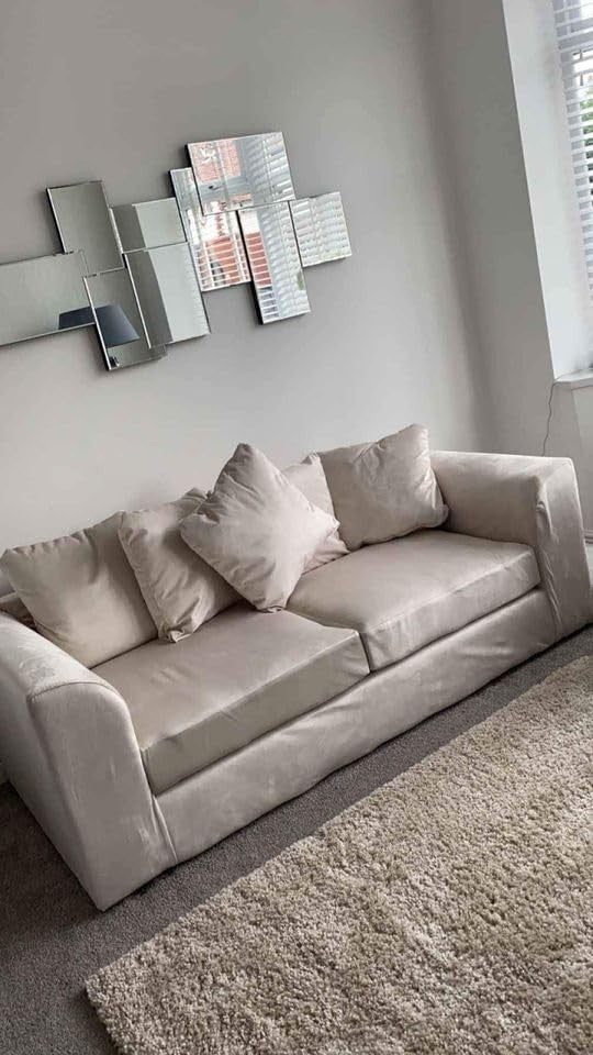 3+2 Seater Velvet Sofa Set Cream Scatter Back Modern Luxury Settee