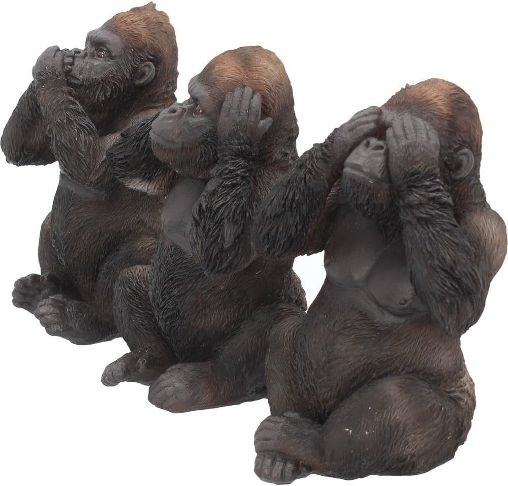 Three Wise Gorillas Figurines Set Resin 13.5cm Animal Ornament Home Decor Gift