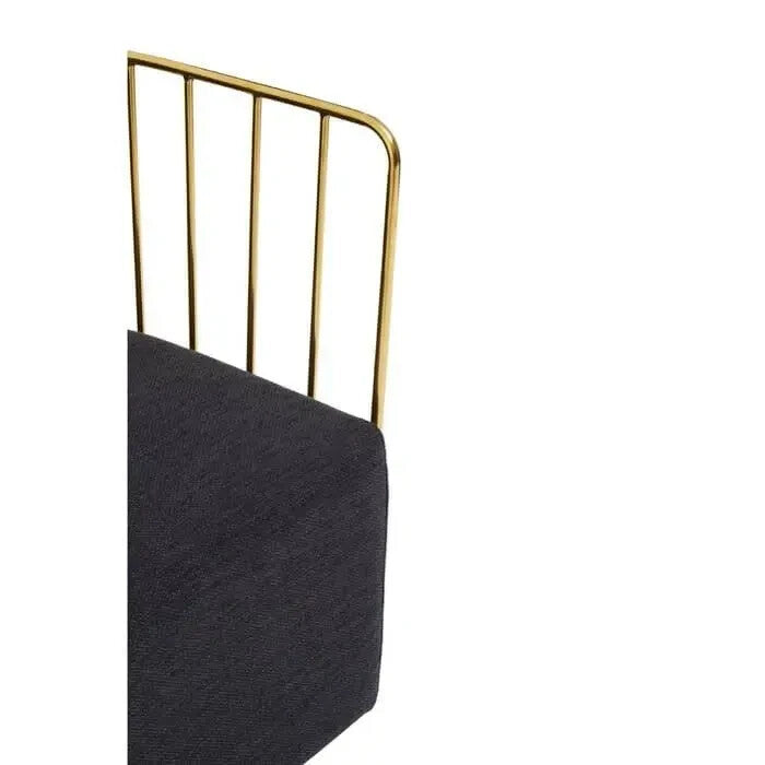 Black Velvet Armchair with Gold Frame Modern Accent Lounge Chair H68cm