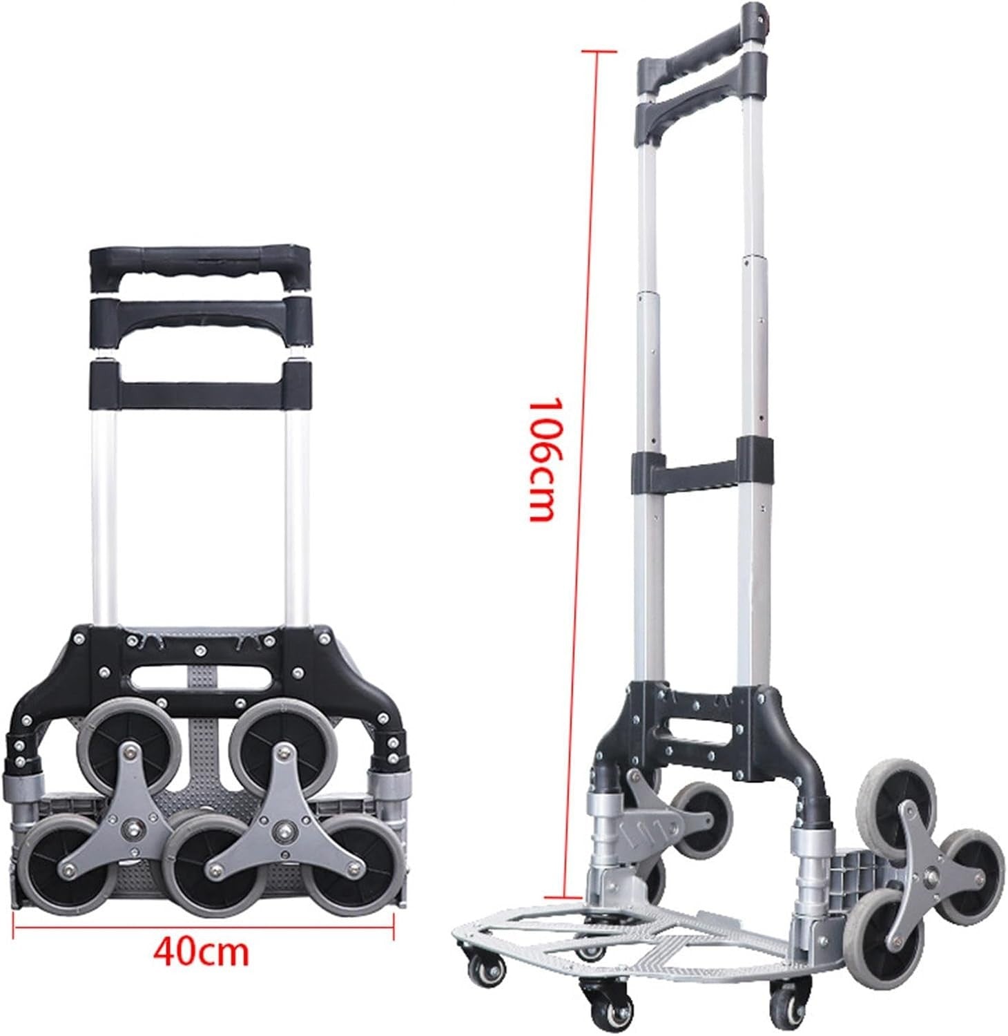 Aluminium Stair Climbing Sack Truck Folding Hand Trolley Adjustable Handle