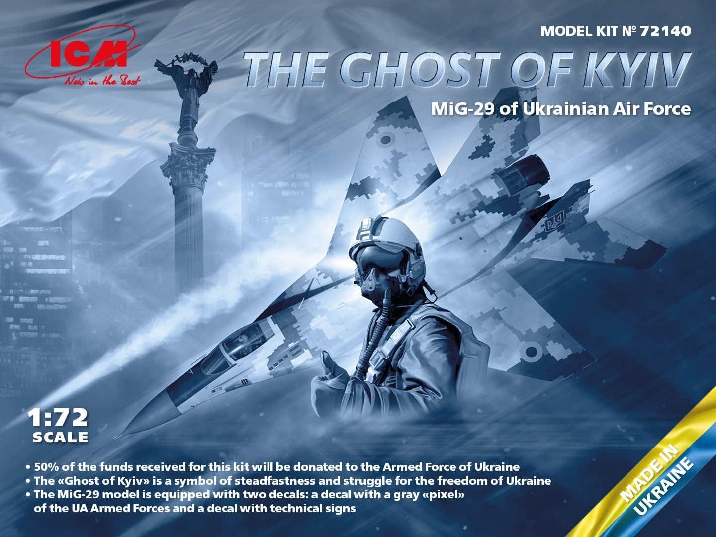 1:72 MiG-29 Model Kit Ghost of Kyiv Jet | Ukrainian Fighter Plane Gift