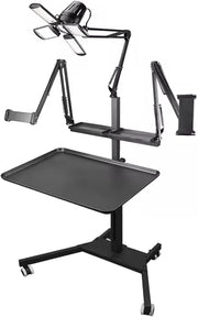 Tattoo Workstation LED Light Adjustable Rolling Table Phone Tablet Holder