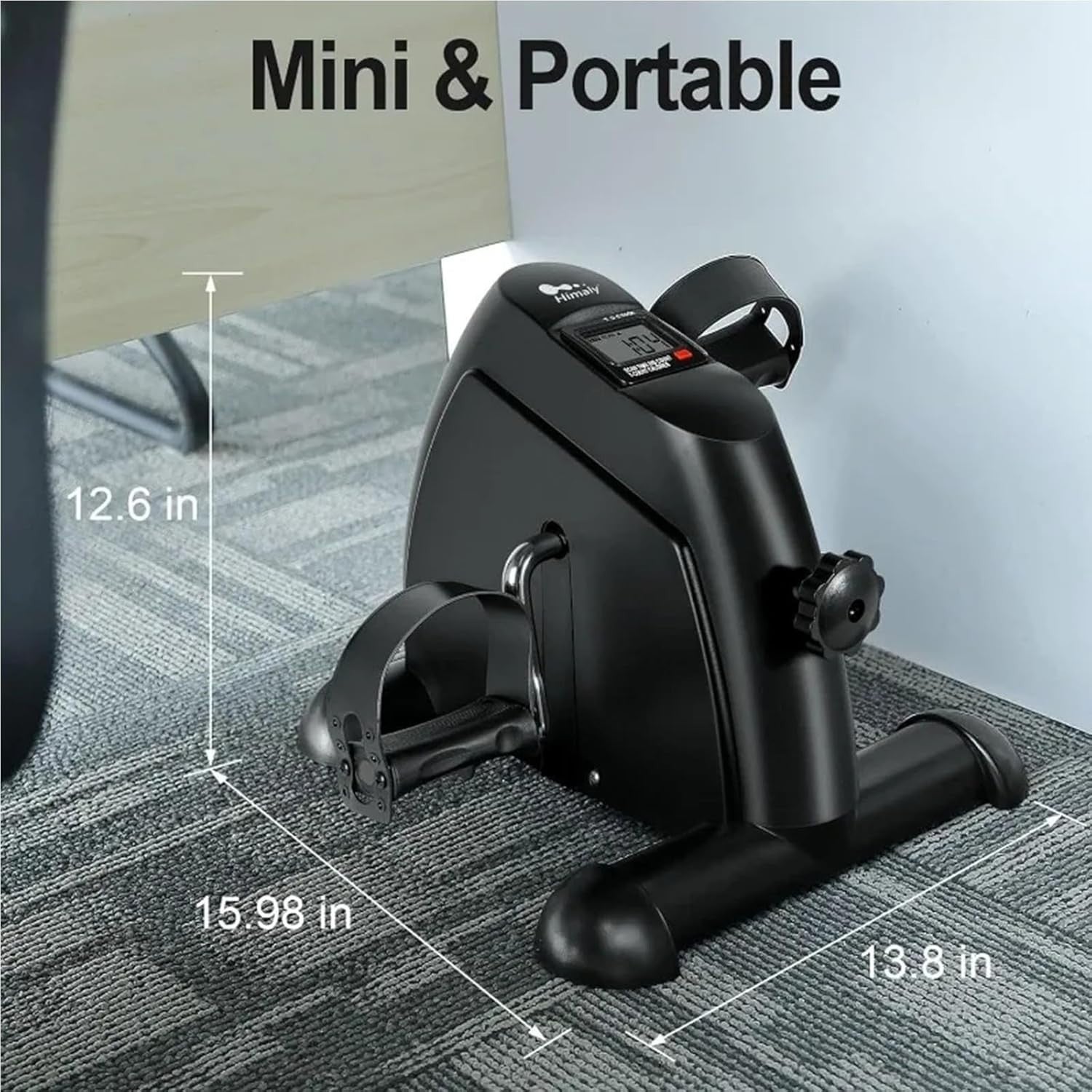 Compact Pedal Exerciser LCD Adjustable Resistance Seated Arm Leg