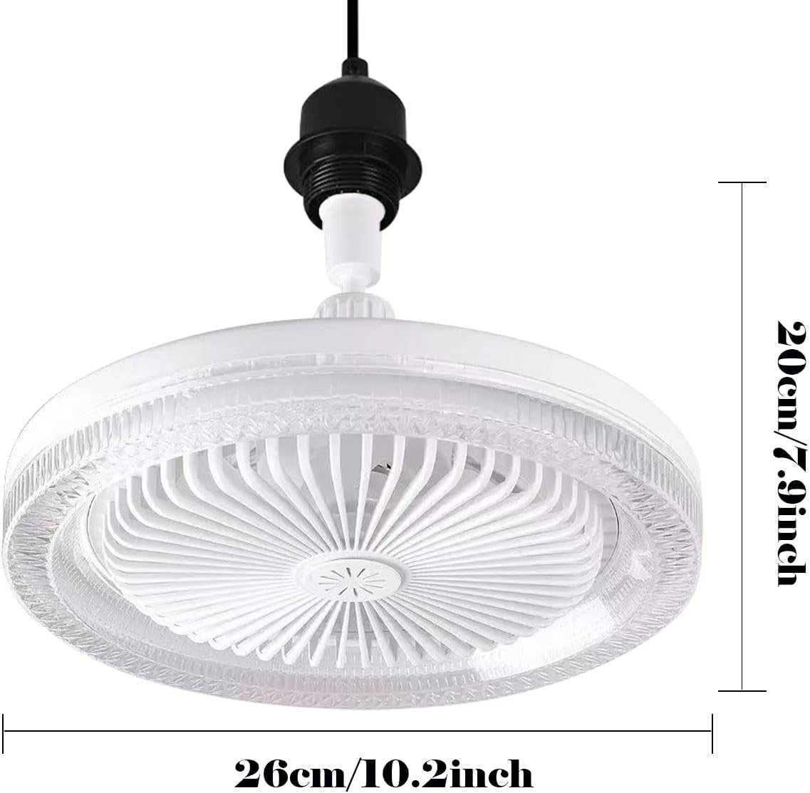 2-in-1 LED Ceiling Fan, 3 Speeds, 3 Color Temps, Dimmable, Remote, White