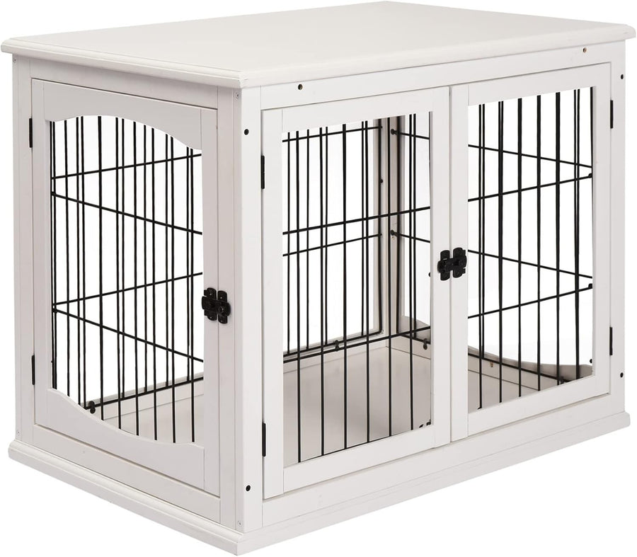 Stylish Indoor Dog Crate Table with 3 Doors, Secure & Spacious 81x58.5x66cm