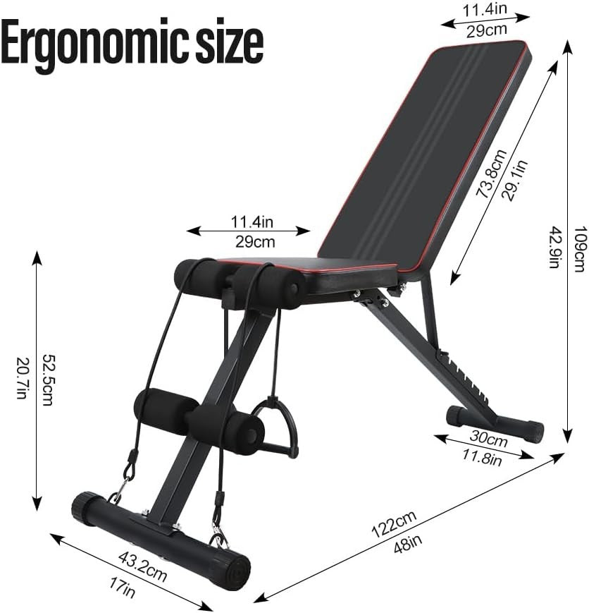 Adjustable Foldable Weight Bench Incline Decline 600lb Home Gym