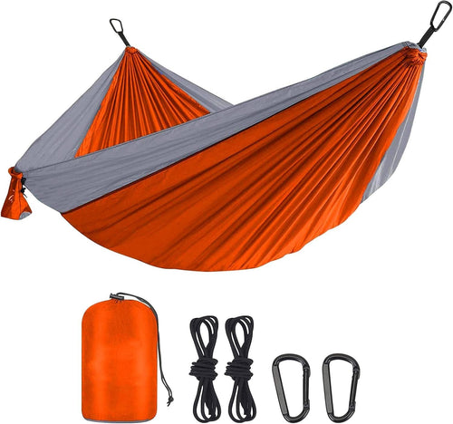 Ultralight Portable Camping Hammock with Tree Straps Breathable - Orange grey