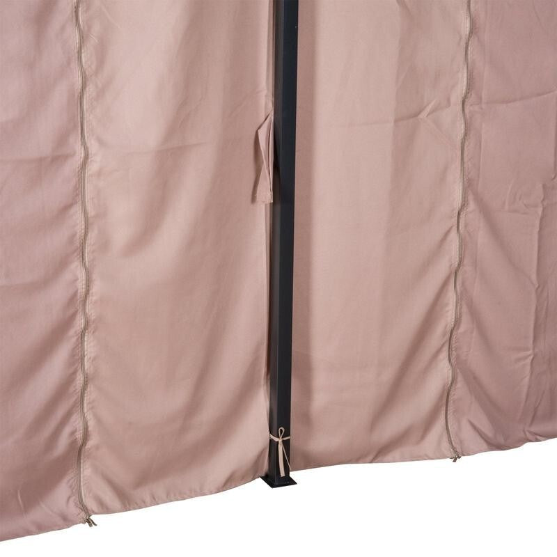4x3m Garden Gazebo Canopy Tent w/ Curtains Outdoor Metal Pavilion Patio Shelter