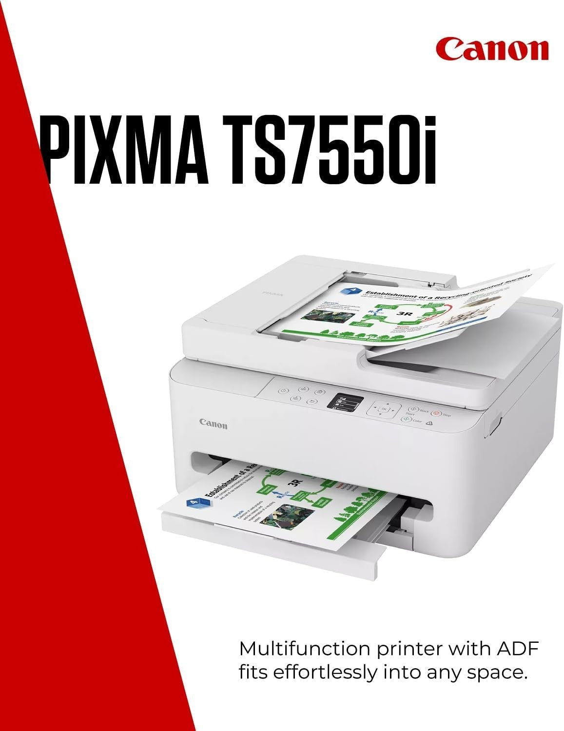 All-in-One Wireless Printer with ADF, Duplex & OLED Display White