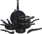 8Pcs Matt Black Non Stick Cookware Set Induction Pots Pans Kitchen Tool Set