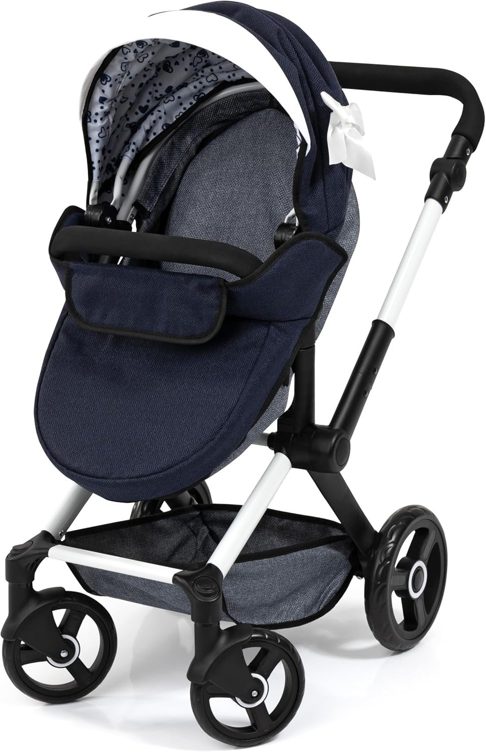 Dolls Pram Pushchair Carrycot Set Adjustable Handle Tall Toy Buggy 6+