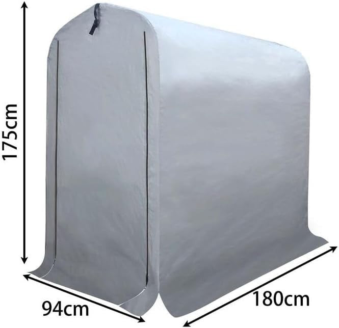 Outdoor Bike Storage Shed Tent Waterproof PE Shelter with Steel Frame Grey