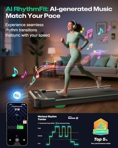 Black Under Desk Treadmill Walking Pad 1-6 km/h Home Office