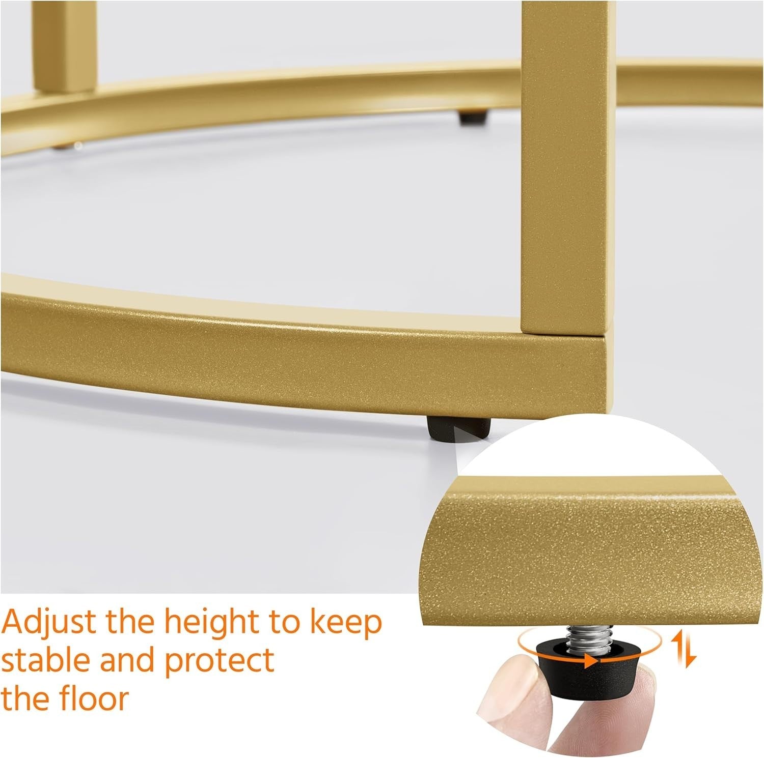 Nesting End Table Set of 2 Gold Round Accent Side Tables Tempered Glass Metal