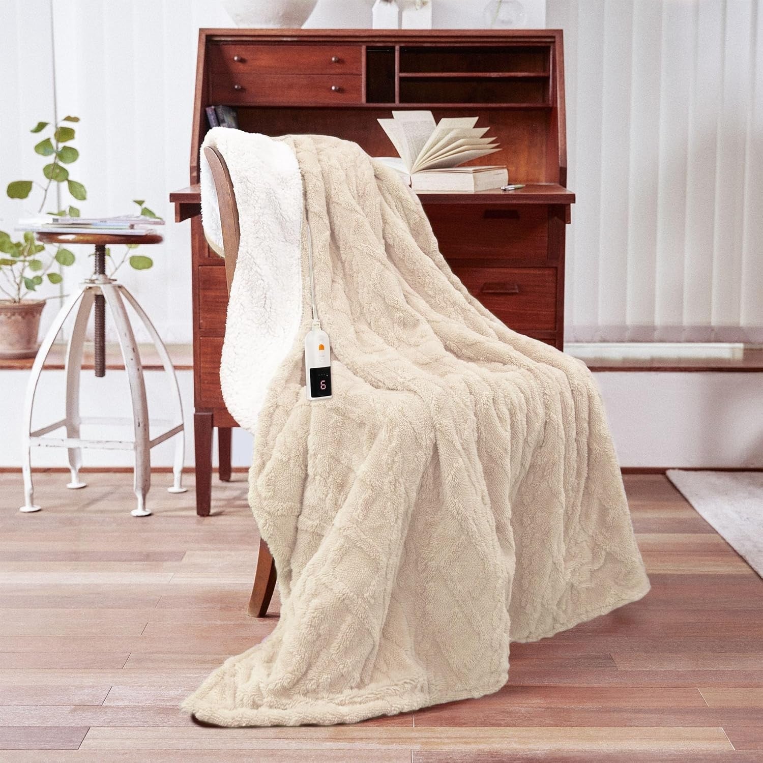 Electric Heated Throw Blanket Soft Large 9 Heat Levels Timer Washable 130x160cm