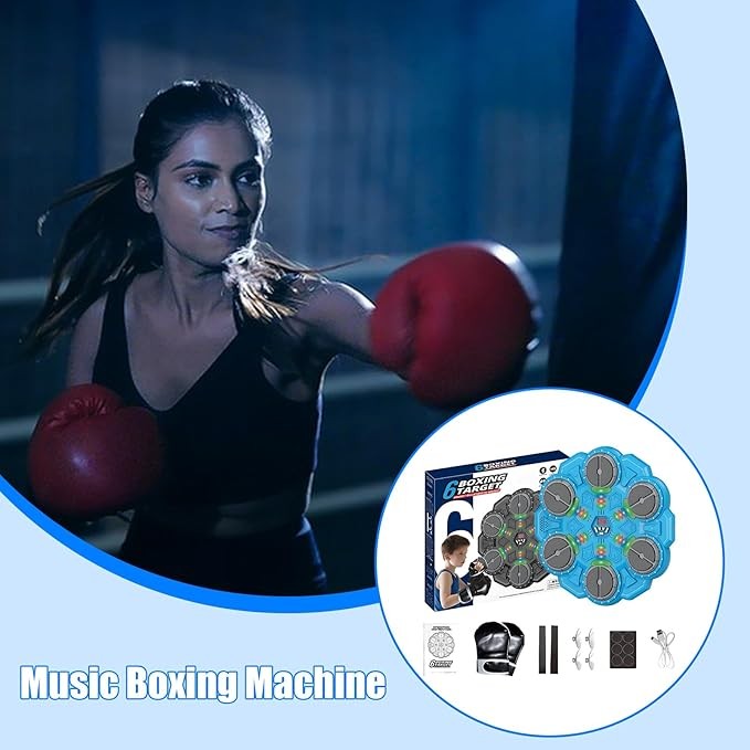 Kids Music Boxing Punch Pad LED Wall Mounted Interactive Fitness Game