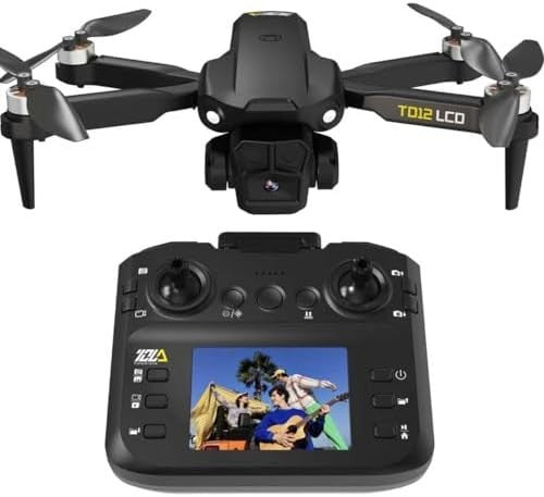Toladrone TD12LCD 1080P Drone w/ LCD Remote, Brushless Motor, Foldable