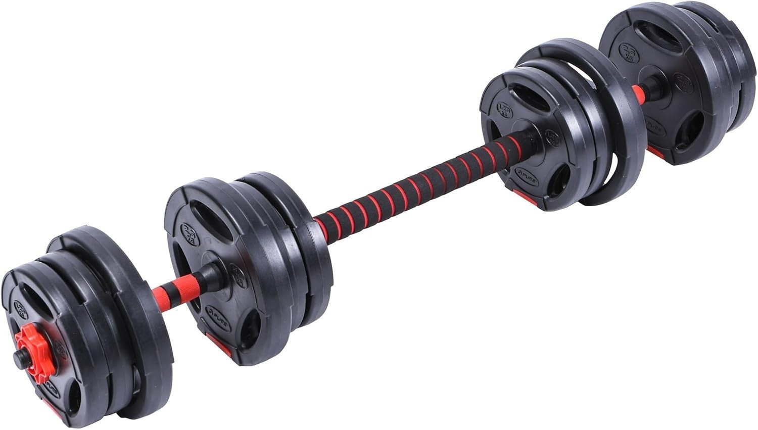 Hybrid Dumbbells Pair 20kg Non Slip Rubber Metal Home Gym Weights