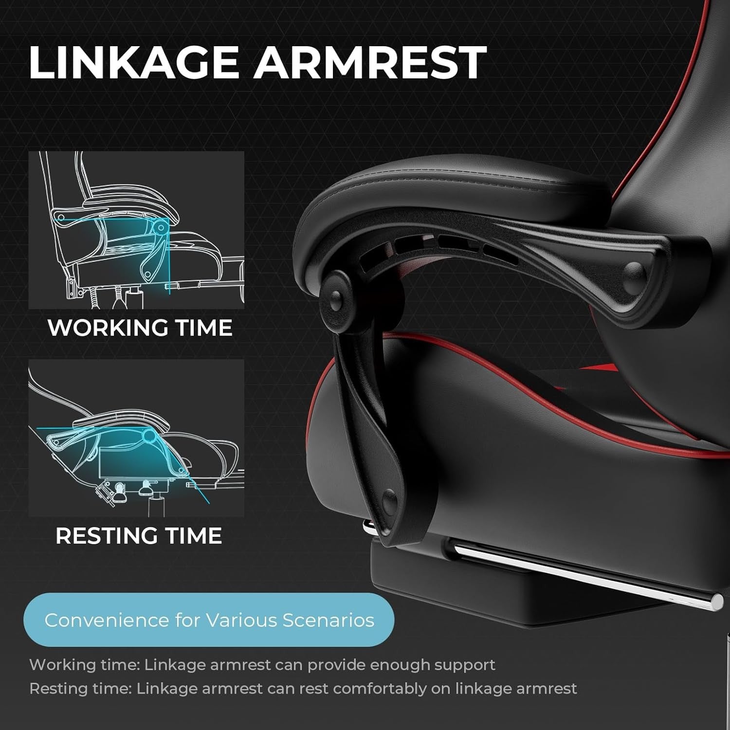Ergonomic Gaming Chair with Footrest Massage Reclining Red PC Seat