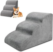 3 Step Dog Stairs for Bed Non Slip Pet Ramp 56x40x35cm
