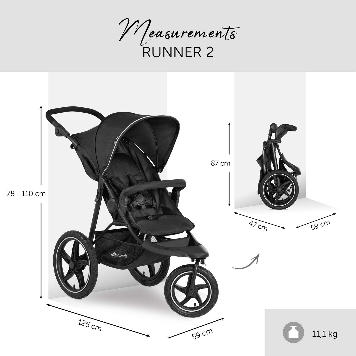 All Terrain Baby Pushchair Jogger XL Air Wheels Reclining From Birth 22kg