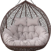 Waterproof 2-Seater Egg Chair Cushion Thick Memory Foam Outdoor Swing Pad