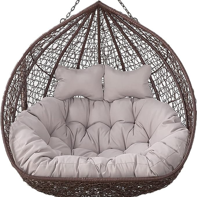 Waterproof 2-Seater Egg Chair Cushion Thick Memory Foam Outdoor Swing Pad