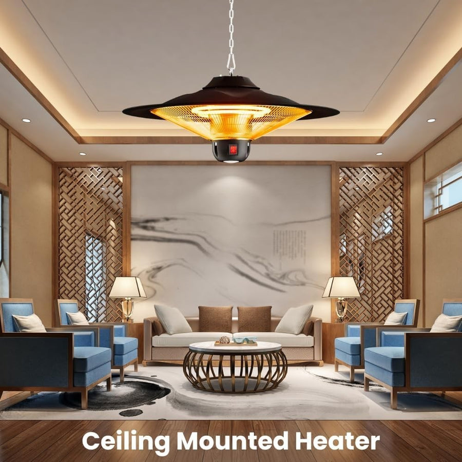 Ceiling Mounted Infrared Patio Heater 2500W Remote App Control Waterproof