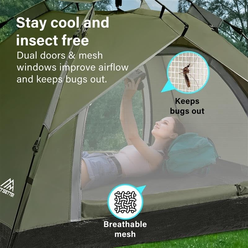 Instant Pop Up Camping Tent 4 Season Waterproof Dome