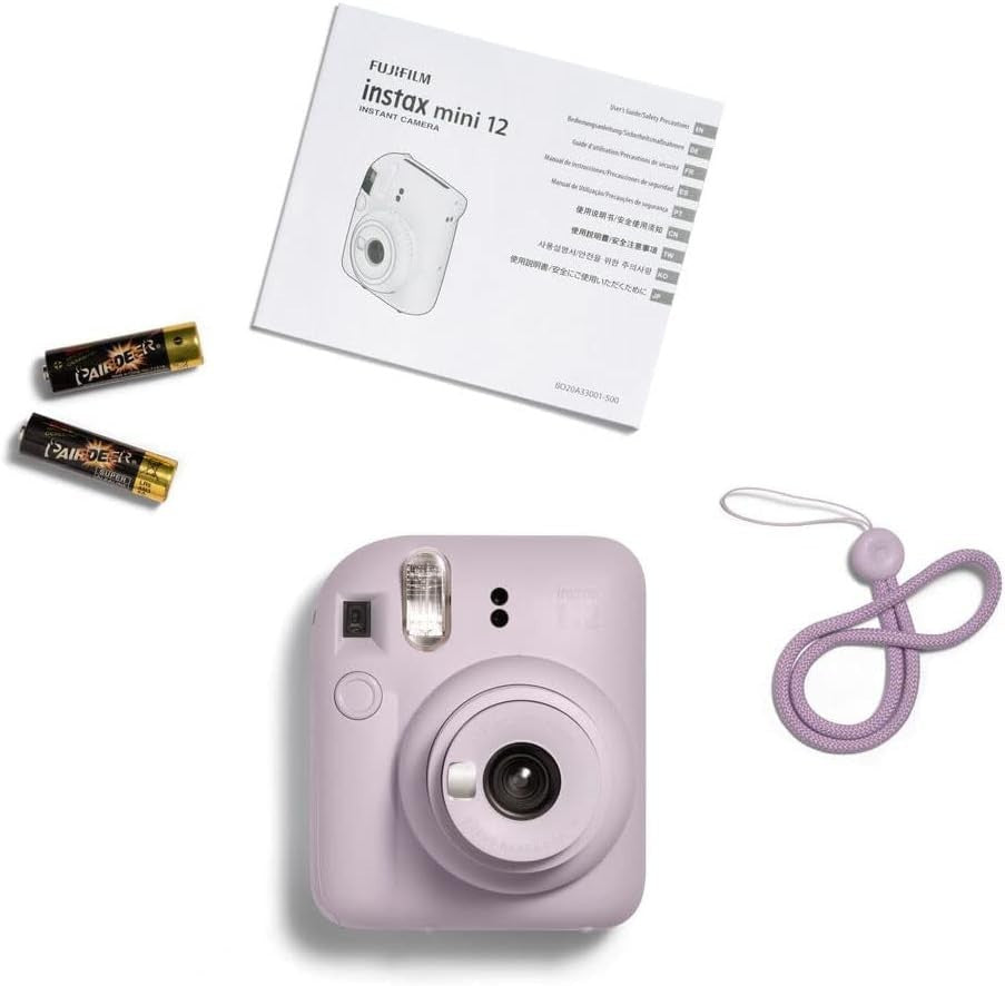 Instant Camera with 20 Shot Film Pack Selfie Mirror Purple Camera