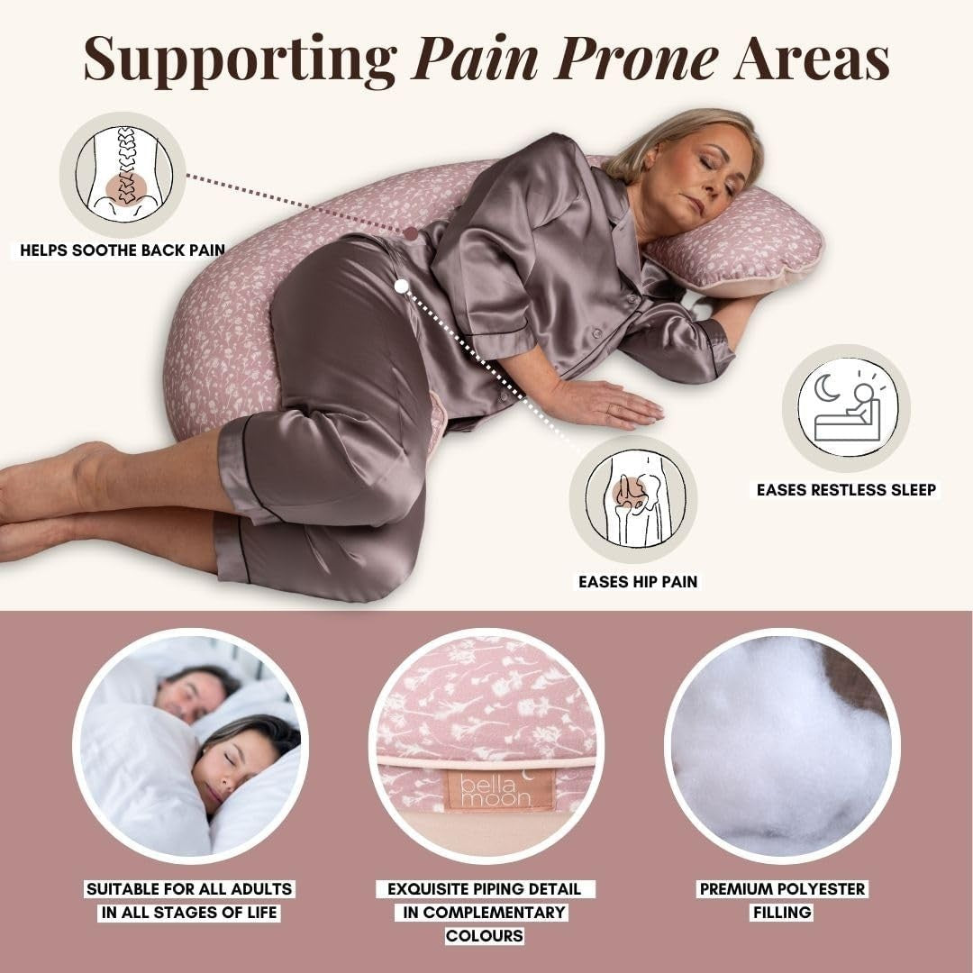 Pregnancy Pillow 5-in-1 Cooling Maternity Body Pillow Adjustable O-Shape Pink