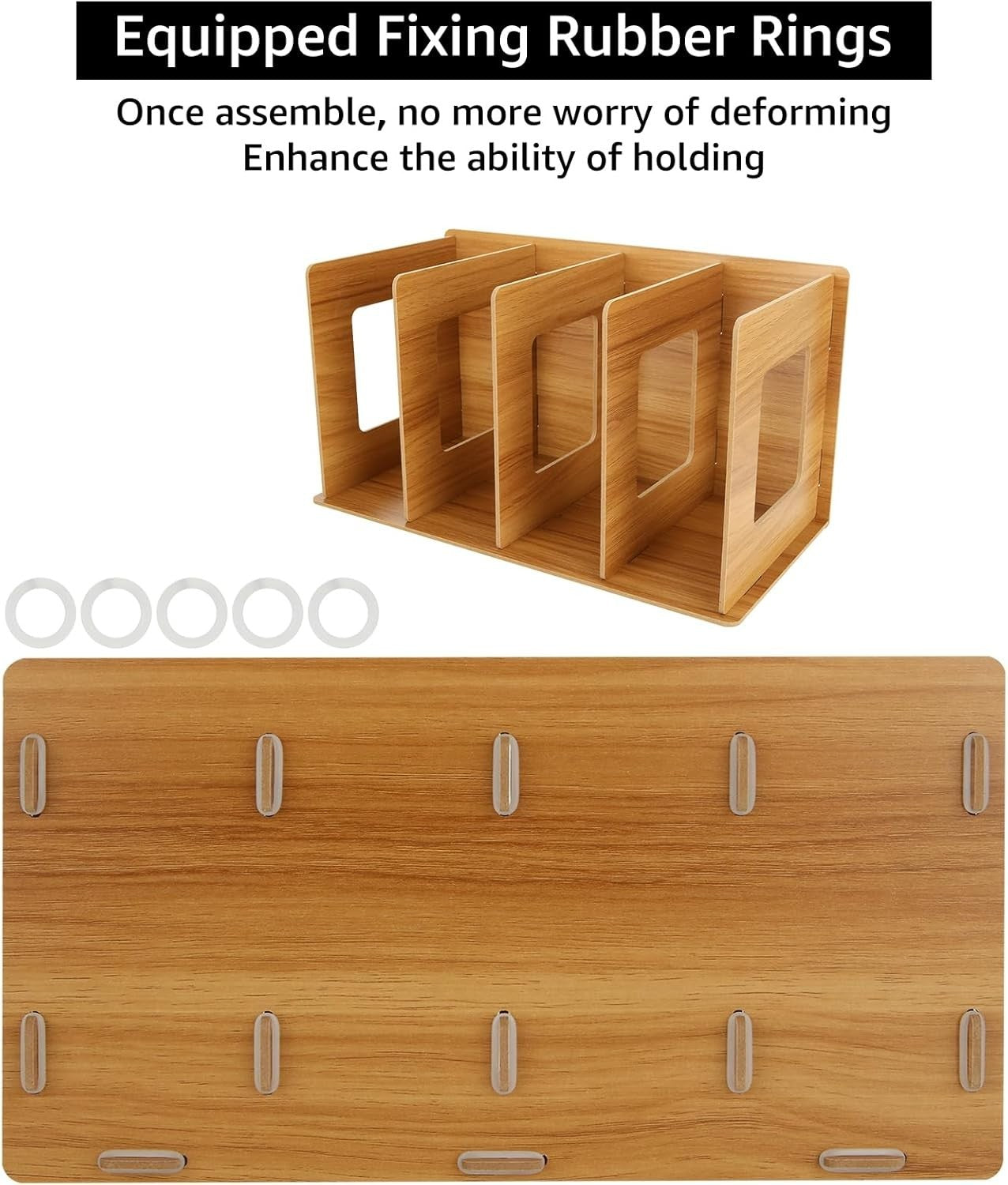 4 Pack Desktop CD DVD Storage Rack Shelf Organizer Wood Media Holder