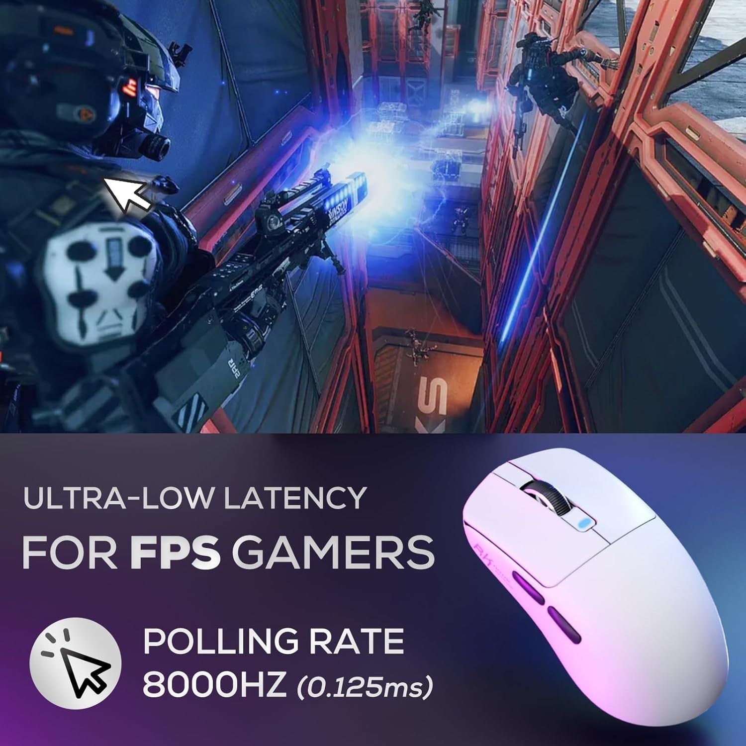 Ultra Lightweight Gaming Mouse 47g 42000 DPI Tri Mode 8K Hz