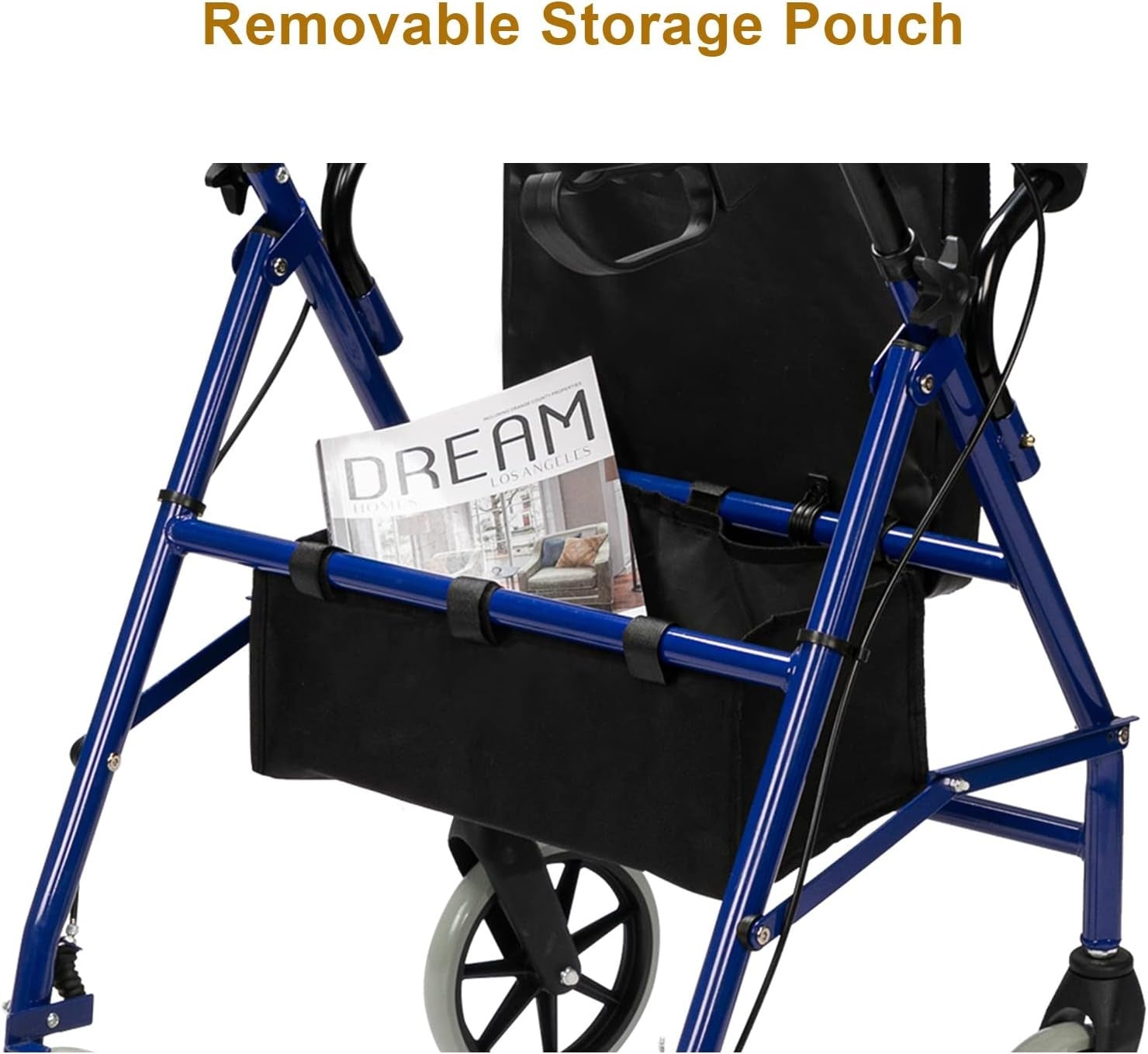 Rollator Walker Lightweight Folding 4 Wheel Mobility Aid Seat Brakes Bag