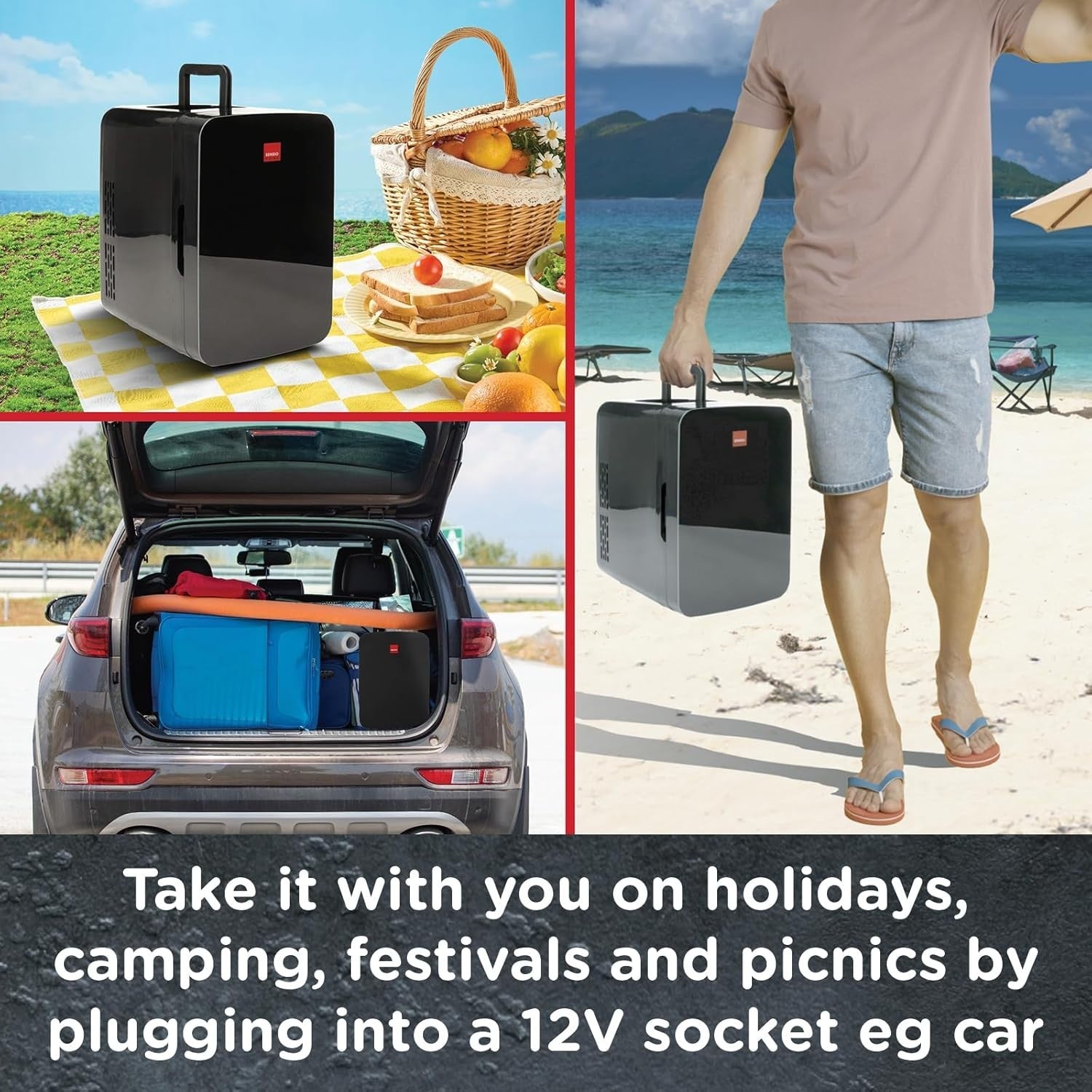10L Portable Mini Fridge Cooler & Warmer AC/DC Compact Bedroom Car black