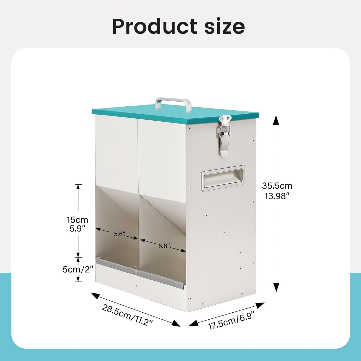 10L Dual Gravity Pet Feeder for 2 Cats Dogs Metal Food Dispenser
