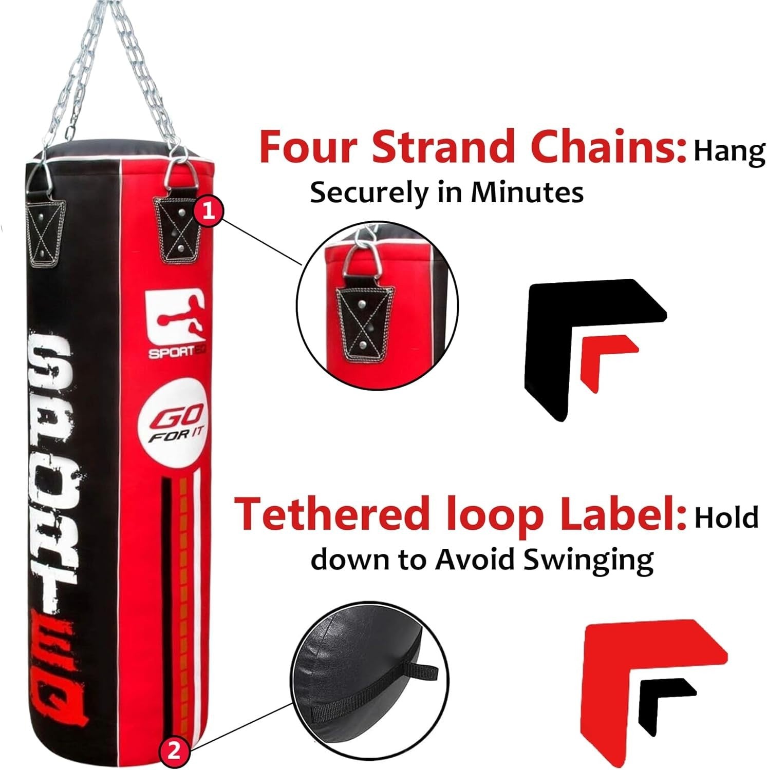 Heavy Filled 5FT Punching Bag Boxing MMA Kickboxing Training