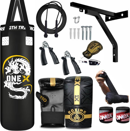 Heavy Duty Boxing Punching Bag Filled Set 3ft 4ft 5ft MMA Kickboxing