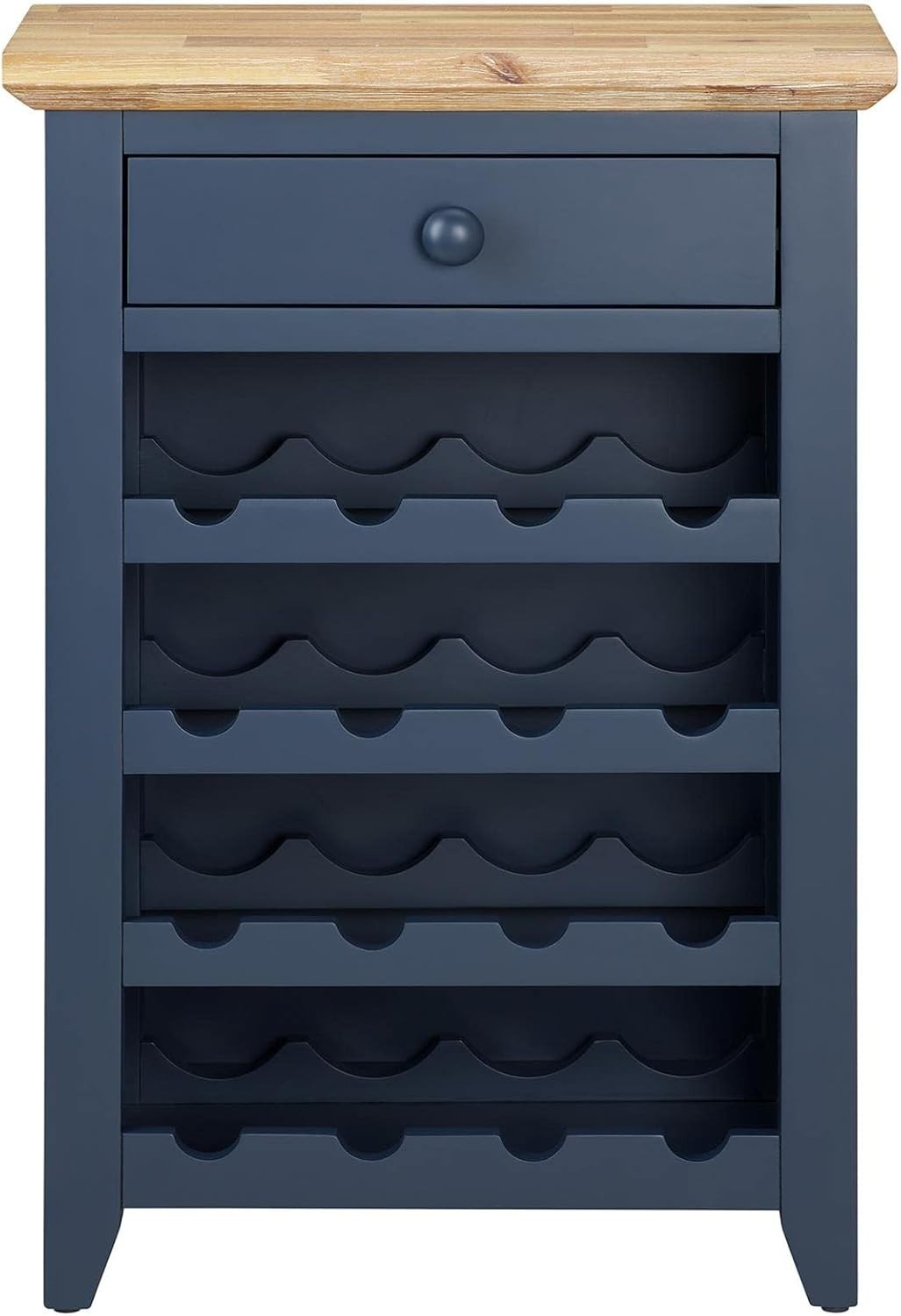 Luxury Wine Rack Side Table with Drawer | Holds 16 Bottles | Solid Wood Cabinet