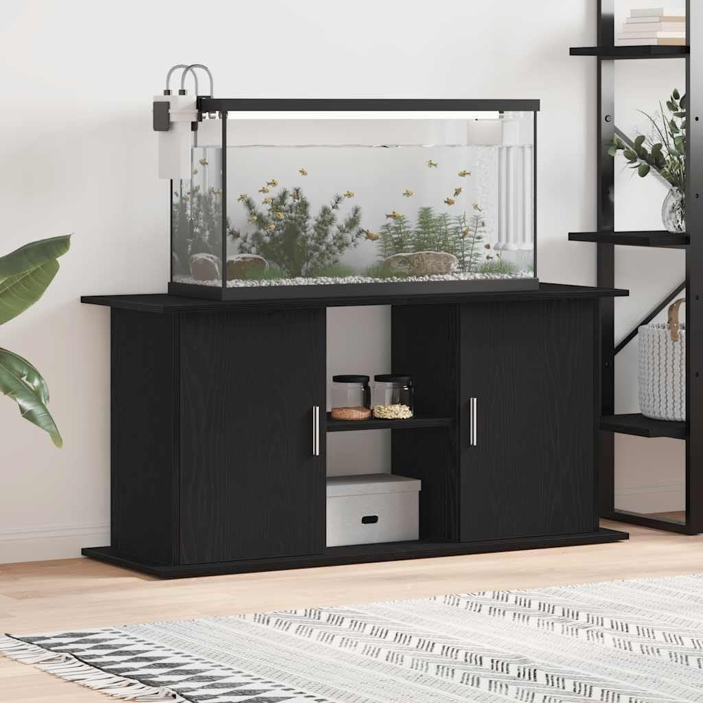 Large Black Fish Tank Stand 121x41x58cm with Storage, Modern Cabinet
