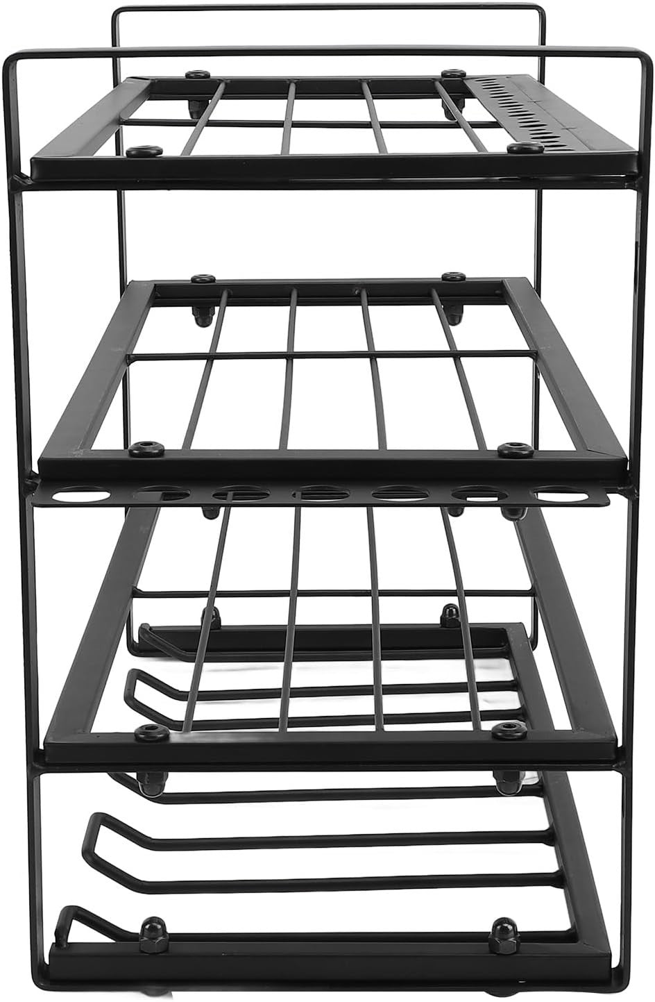 4 Layer Power Tool Organizer Wall Mount Metal Drill Storage Rack
