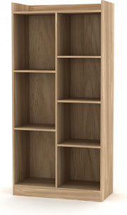 7 Cube Wooden Bookcase Home Room Storage Unit Bookshelf Display Tall Oak