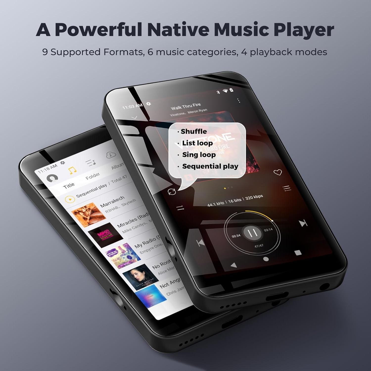 160GB WiFi Bluetooth MP3 Player Black 4" Touch Screen Spotify