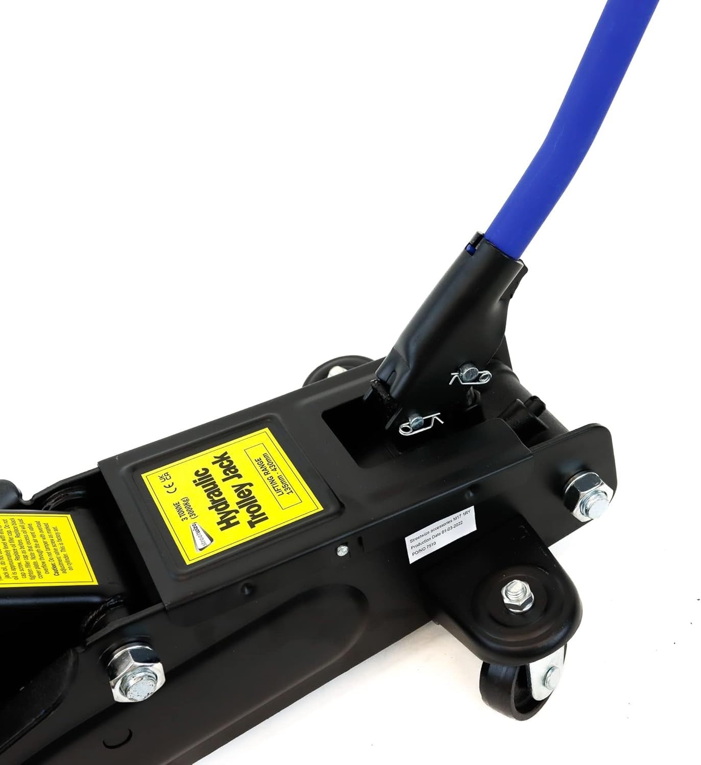 3 Ton Trolley Jack Heavy Duty Car Van Lift 135–430mm with Extension Bar & Castor