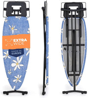 Extra Wide Ironing Board 130x50cm Heavy Duty Adjustable Height Stable