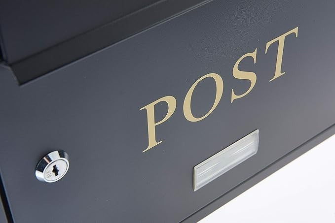 Large Wall Mounted Letterbox Secure Lockable Post Box Waterproof A4 Mail